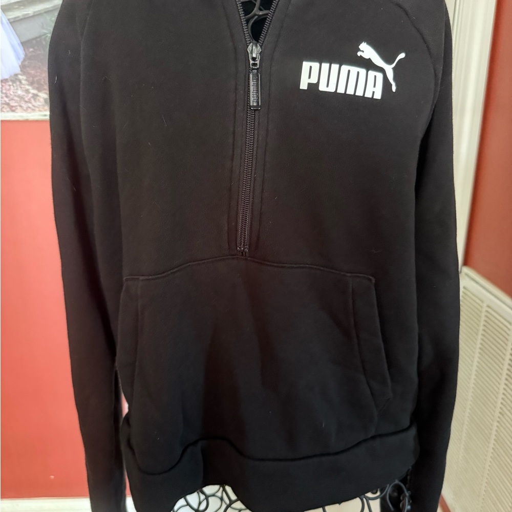 Puma Black Zip Up Sweater with Athletic Style